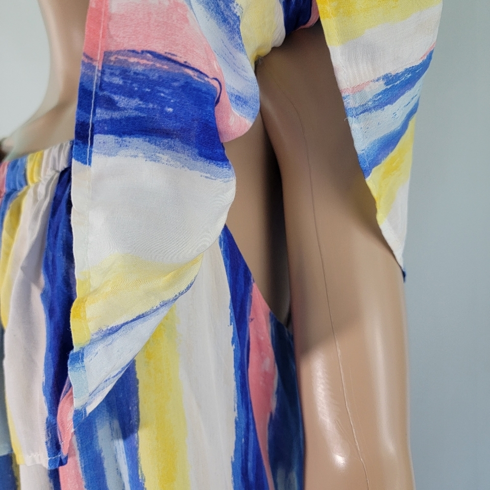 Umgee Yellow and Blue Ruffled Off-the-Shoulder Sundress - Picture 3 of 12